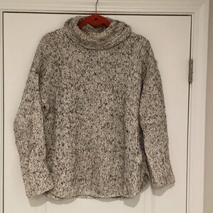 Eileen Fisher Marled Light Gray Turtleneck Sweater